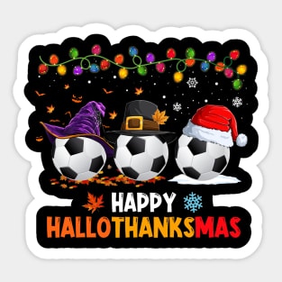 Soccer Costume Halloween Thanksgiving Christmas Happy Hallothanksmas Sticker